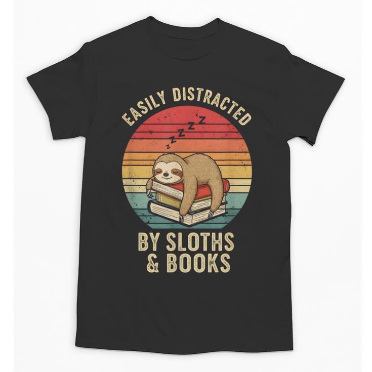 Easily Distracted By Sloths And Books Unisex T-Shirt