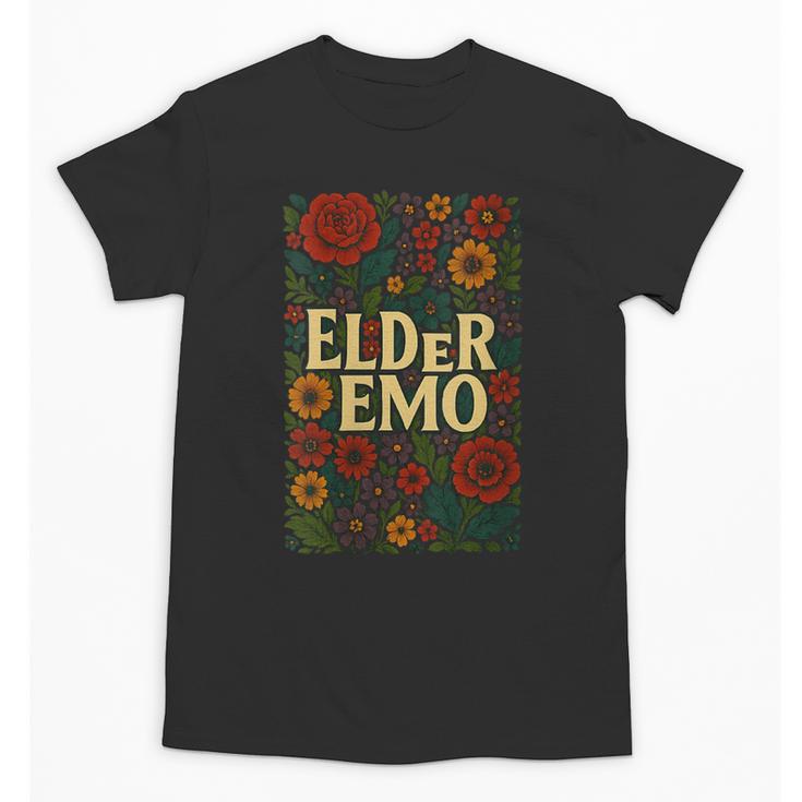 Elder Emo Floral Gothic Vintage Nostalgia Unisex T-Shirt