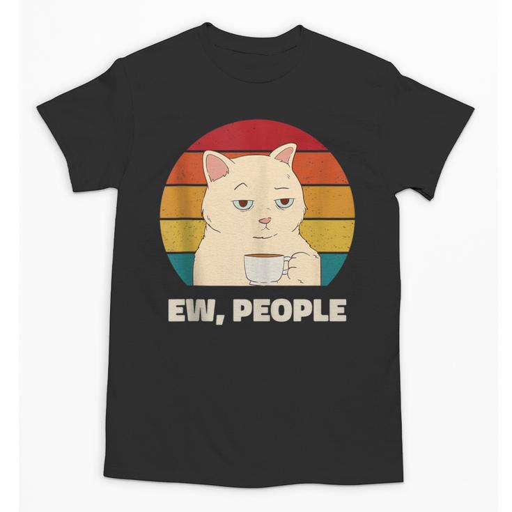 Ew People Introvert Cat Lover Crazy Colorful Cat Lady Unisex T-Shirt