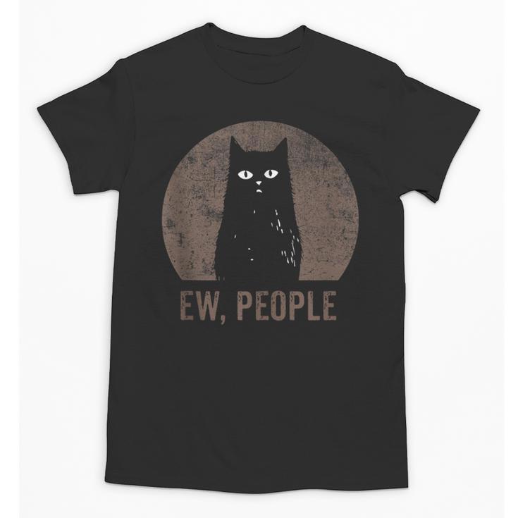 Ew People Introvert Cat Meow Cat Lover Men Women Kids Unisex T-Shirt