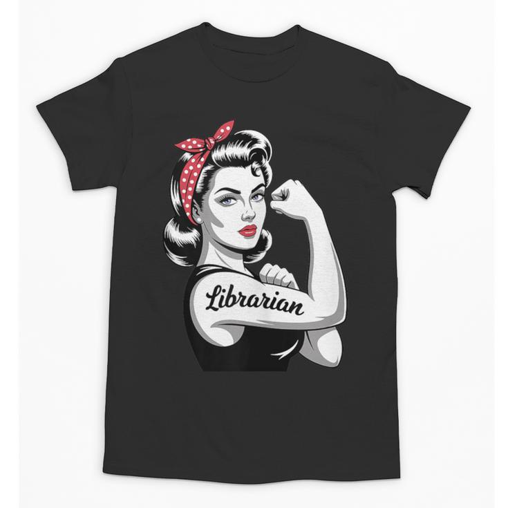 Female Librarian Rosie Riveter Book Guardian Woman Unisex T-Shirt
