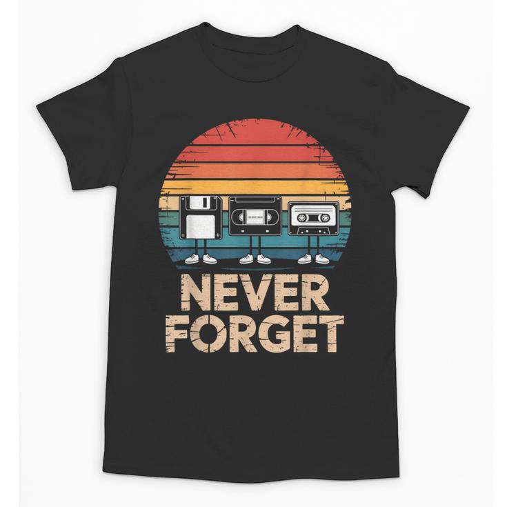 Floppy VHS Cassette Never Forget Retro 80s 90s Nostalgia Unisex T-Shirt