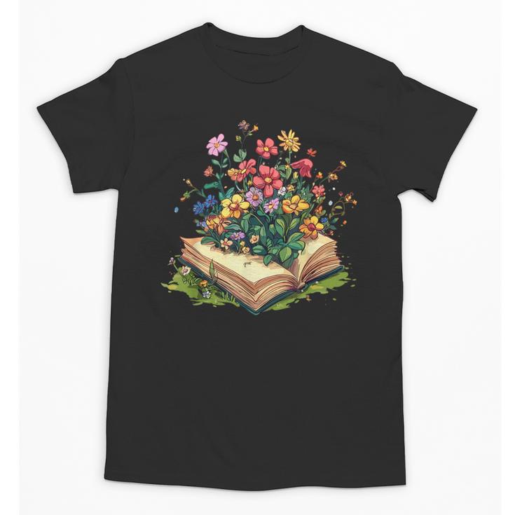 Floral Book Bloom Wildflowers Literature Nature Fantasy Unisex T-Shirt