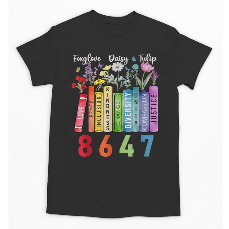 Floral Foxglove Daisy Tulip 8647 Books Lover Blooming Flower Unisex T-Shirt