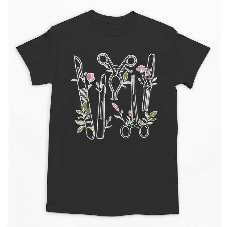 Floral Surgical Tech Surgery Medical Med School Graduation Unisex T-Shirt