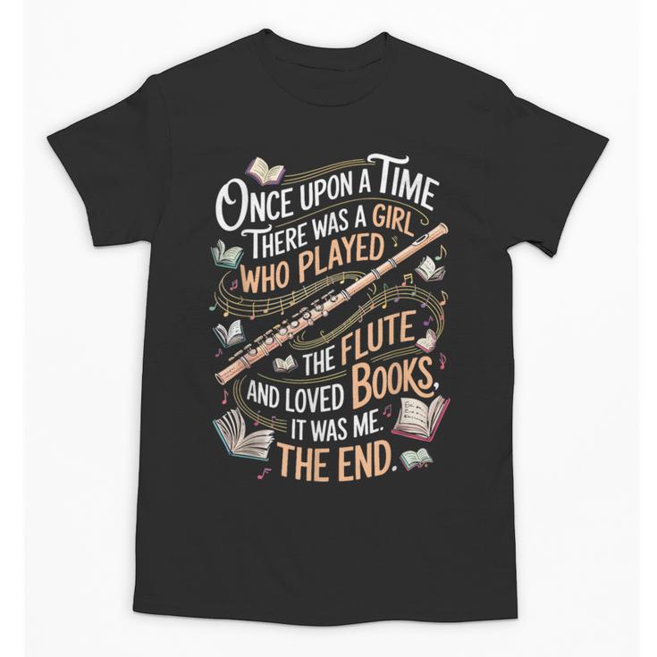 Flute And Books Marching Band Musician Flutist Flute Player Unisex T-Shirt