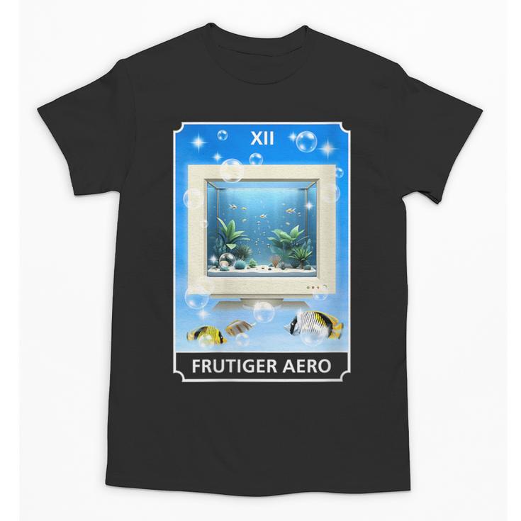 Frutiger Aero Aesthetic Tech Computer Aquarium Tarot Card Unisex T-Shirt