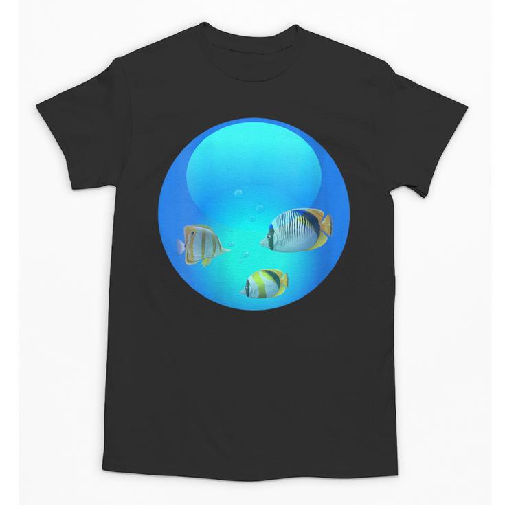 Frutiger Aero Aesthetic Tech Orb Fishes Unisex T-Shirt