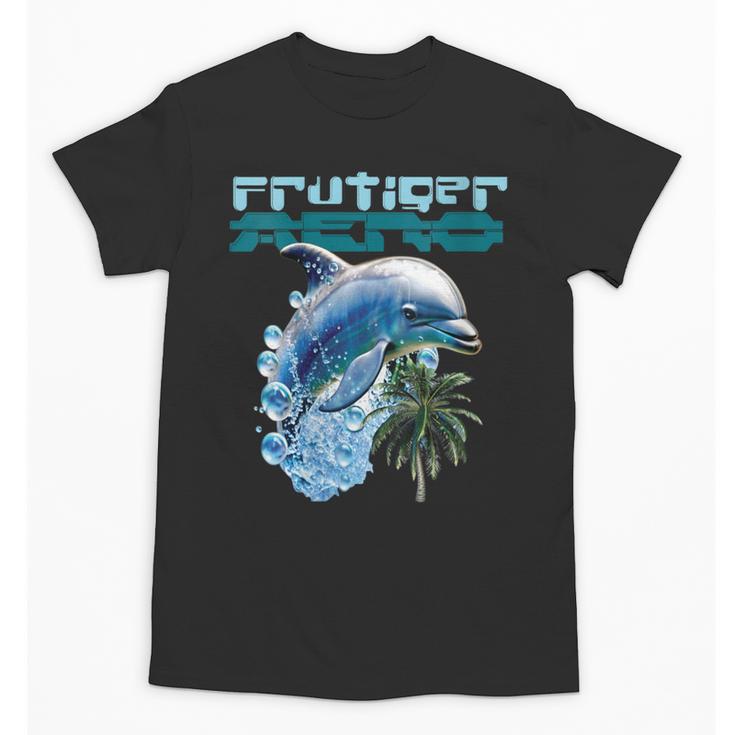 Frutiger Aero Splashy Dolphin Y2k Aesthetic Graphic Unisex T-Shirt