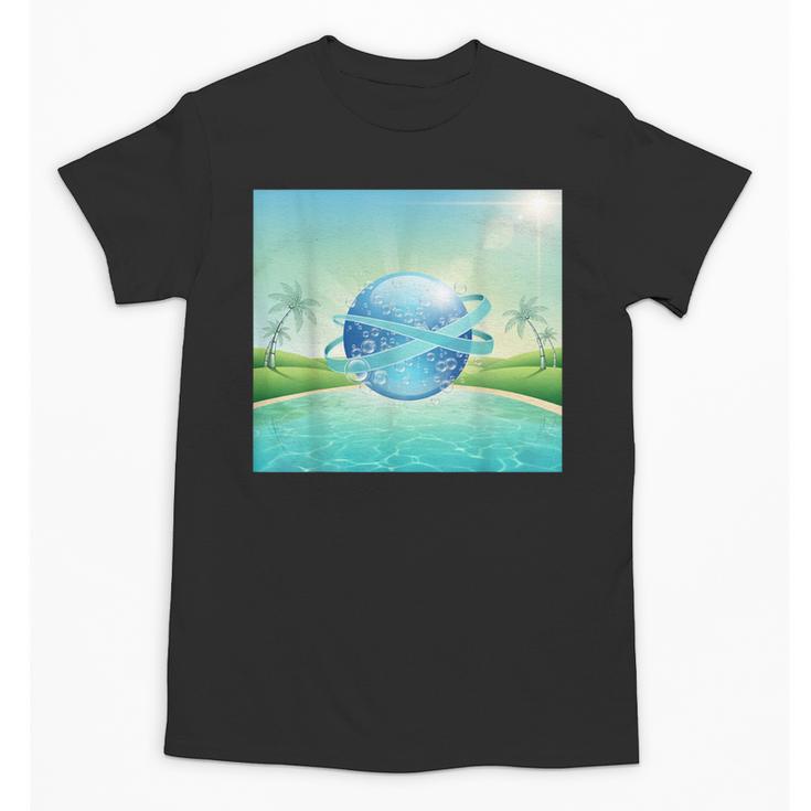 Frutiger Aero Y2k Aesthetic Palm Trees Cyber Beach World Unisex T-Shirt