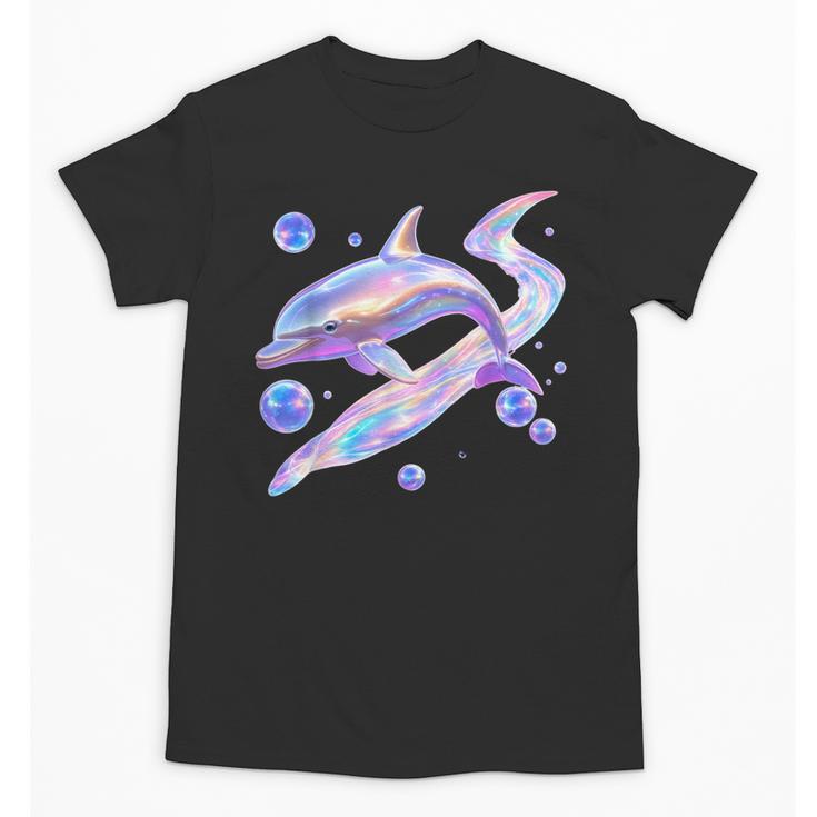 Frutiger Aero Y2K Chrome Dolphin Unisex T-Shirt