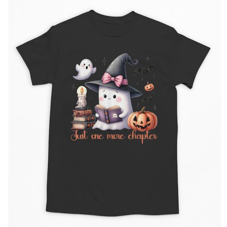 Ghost Reading Book Coquette Bow Halloween Girl Toddler Kid Unisex T-Shirt