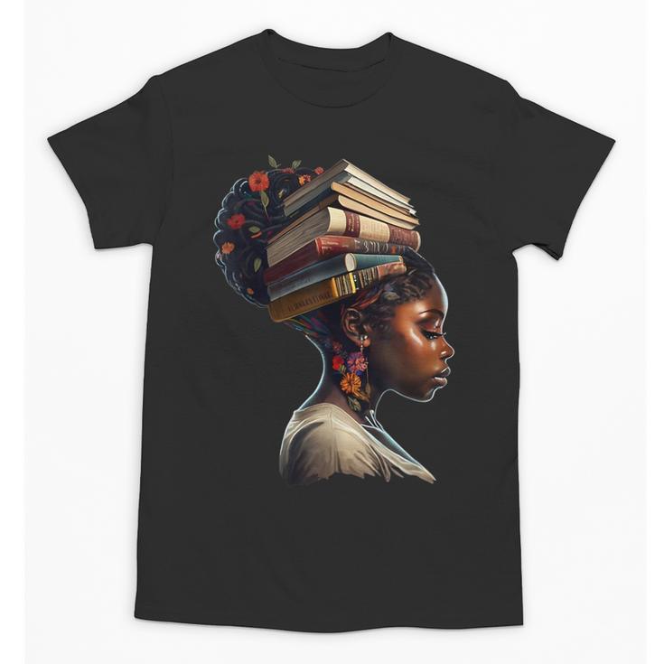 Girl Crown Of Books African Teacher Black History BHM Unisex T-Shirt
