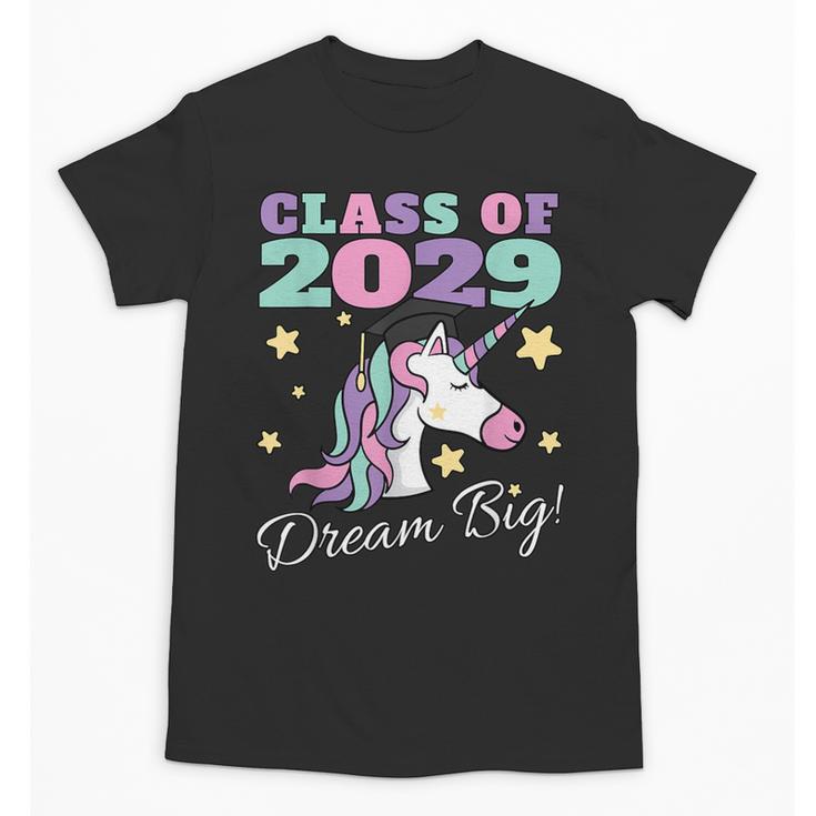 Girls Class Of 2029 Magical Unicorn Graduation Cap Unisex T-Shirt