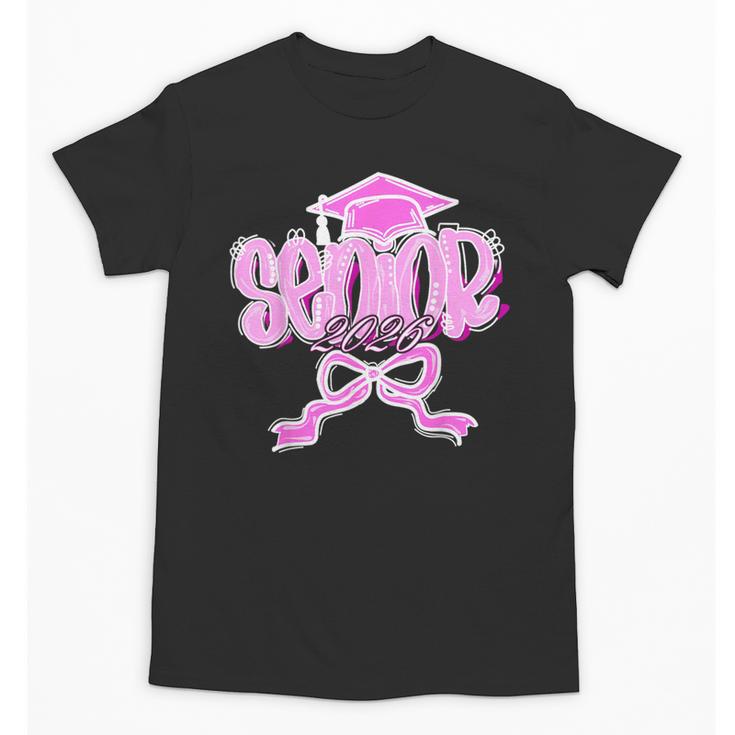 Graduation 2026 Senior 2026 Class Of 2026 Coquette Pink Girl Unisex T-Shirt