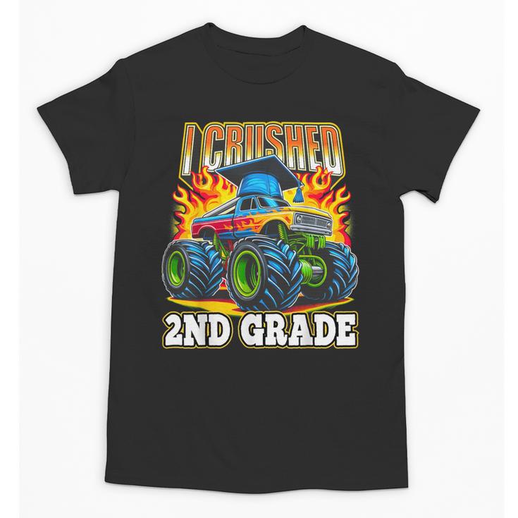 Graduation 2nd Grade Monster Truck Boys I Crushed Grad Unisex T-Shirt