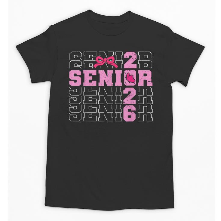 Graduation Class Of 2026 Senior 2026 Pink Bow Coquette Unisex T-Shirt