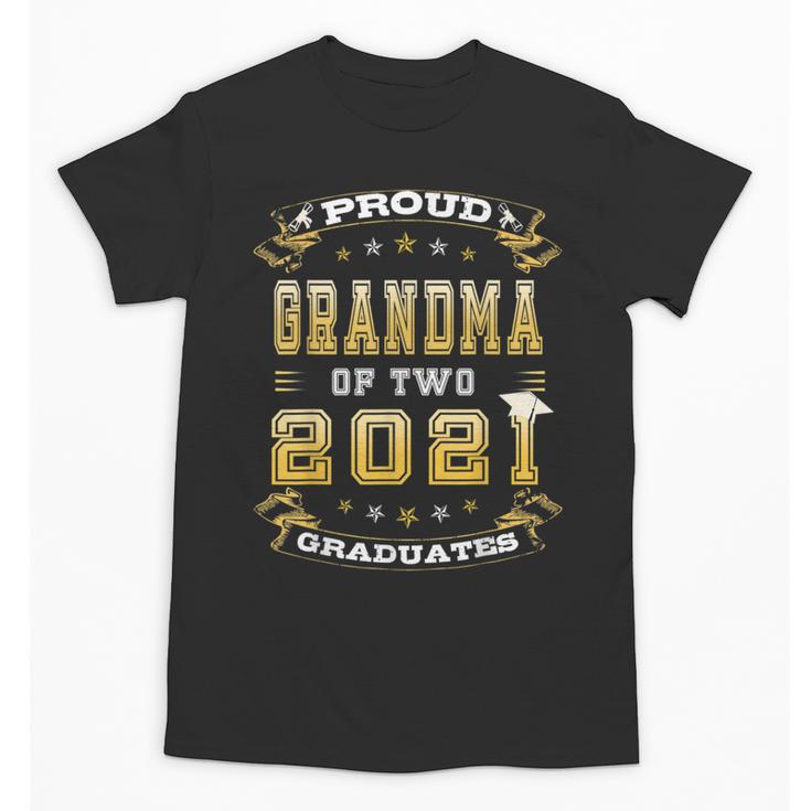 Graduation Proud Grandma Of Two 2021 Graduates High School Unisex T-Shirt
