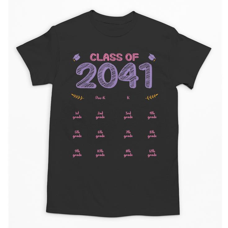 Grow With Me Graduation First Day Of School Class Of 2041 Unisex T-Shirt