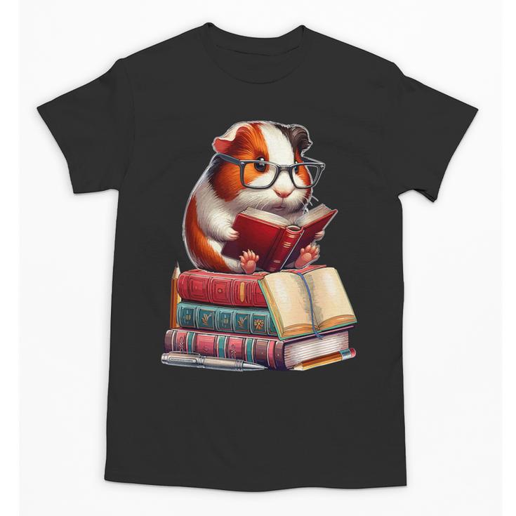 Guinea Pig Reading Books Matching Bookworm Readers Librarian Unisex T-Shirt