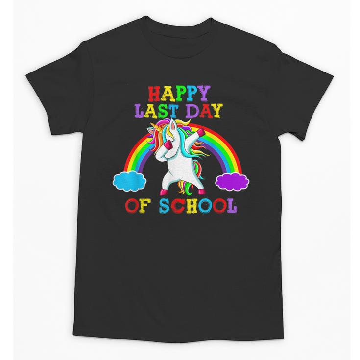 Happy Last Day Of School Teacher Student Graduation Unicorn Unisex T-Shirt