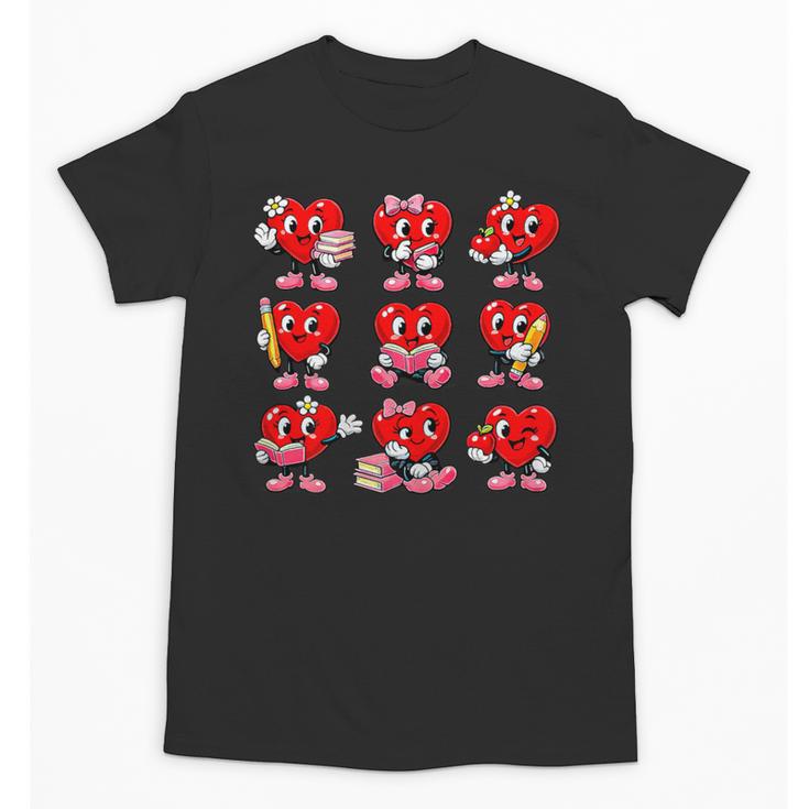 Heart Reading Books Valentine’s Day Girl And Boy Book Lovers Unisex T-Shirt