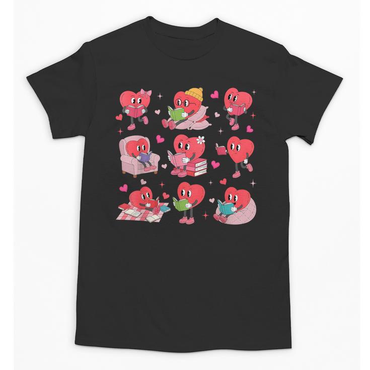 Hearts Reading Book Lovers All Booked For Valentine Unisex T-Shirt