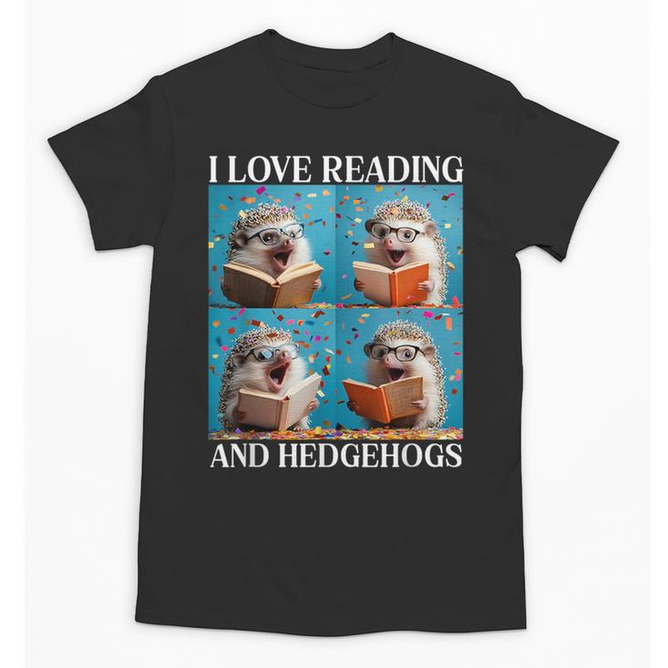 Hedgehog Love Reading And Hedgehogs Child Book Lover Unisex T-Shirt
