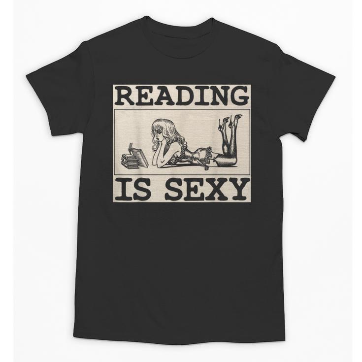 Hot Pin Up Girl Comic Book Vintage Reading Is Sexy Unisex T-Shirt