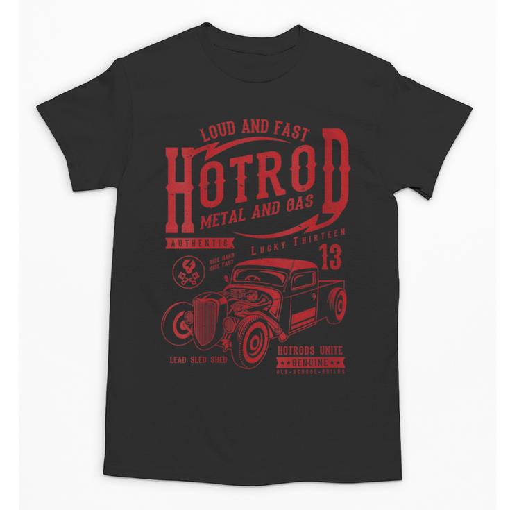 Hotrod Car Automotive Nostalgia Distressed Retro Unisex T-Shirt