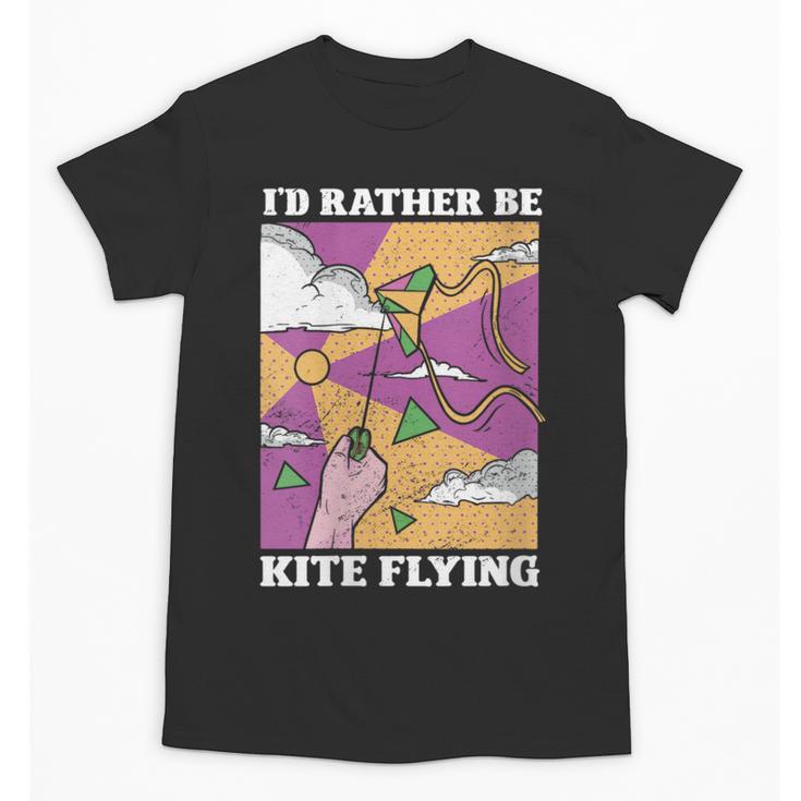 I'd Rather Be Kite Flying Throwback Hobby Memory Kite Unisex T-Shirt
