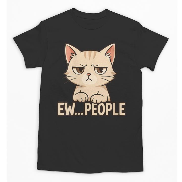 Introvert Anime Cat Ew People Unisex T-Shirt