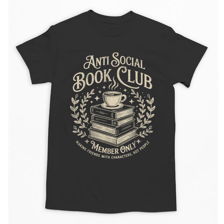Introvert Books Club Member Coffee Book Lovers Vintage Unisex T-Shirt