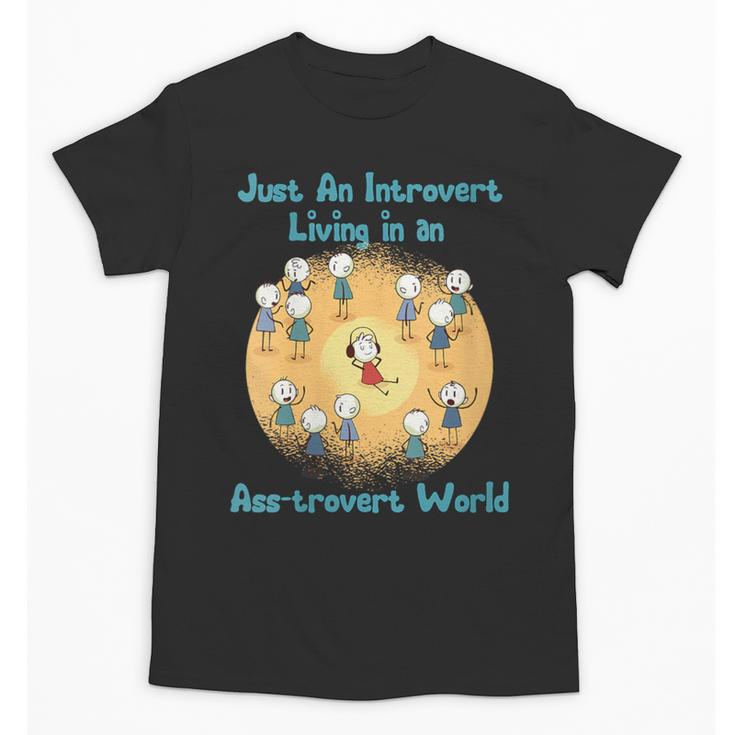 Introvert Extrovert Cartoon In Asstrovert World Unisex T-Shirt