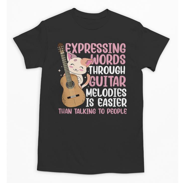 Introvert Guitarist Expressing Words Through Guitar Melody Unisex T-Shirt