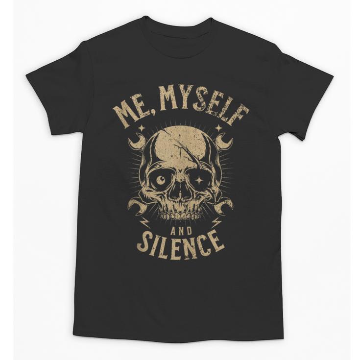 Introvert Relaxation Me Myself And Silence Skull Mechanic Unisex T-Shirt