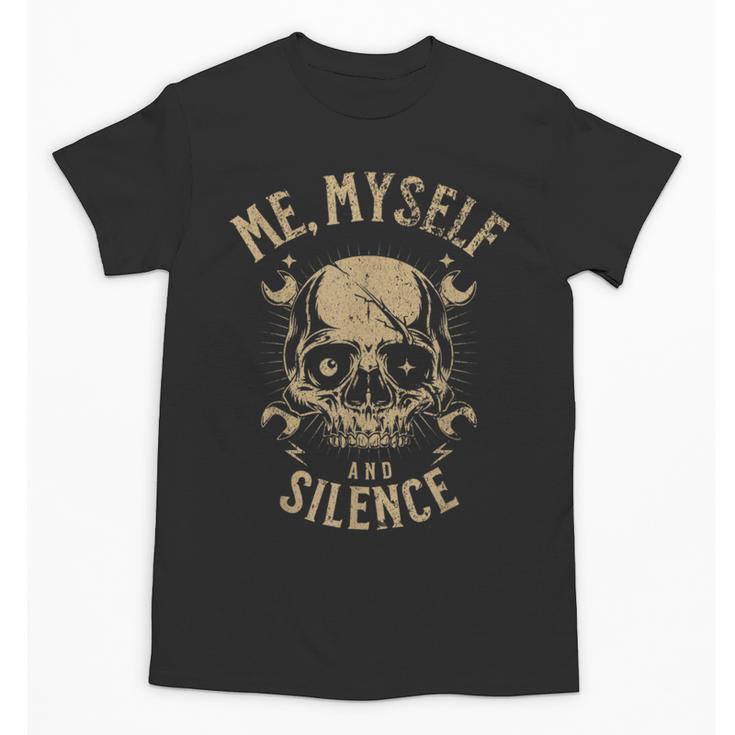 Introvert Relaxation Me Myself And Silence Skull Mechanic Unisex T-Shirt