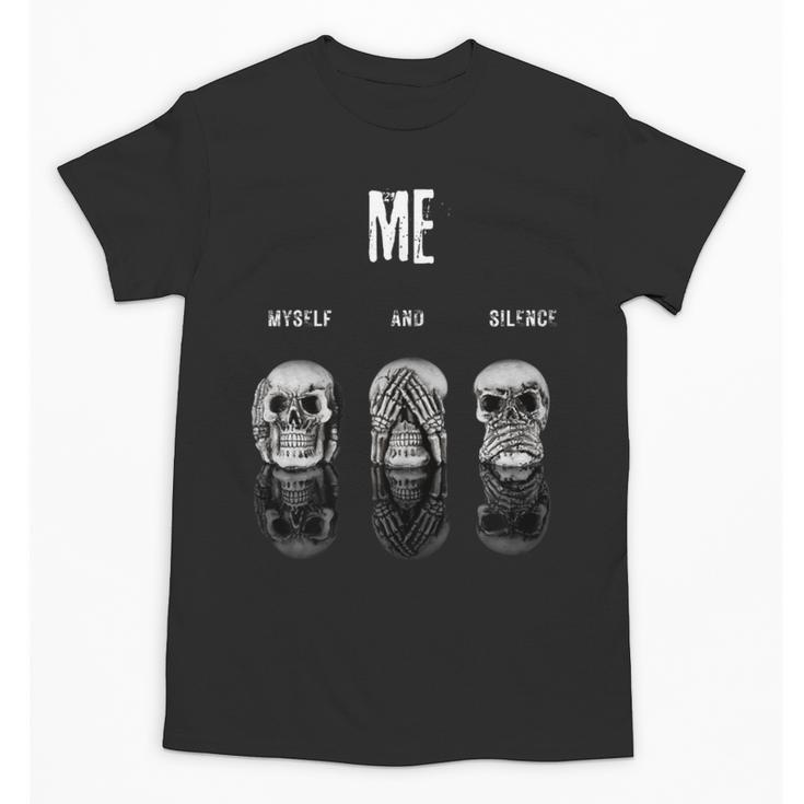 Introvert Relaxation Me Myself And Silence Skulls Unisex T-Shirt