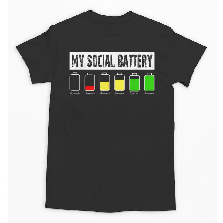 Introvert My Social Battery Low Level Graphic Unisex T-Shirt