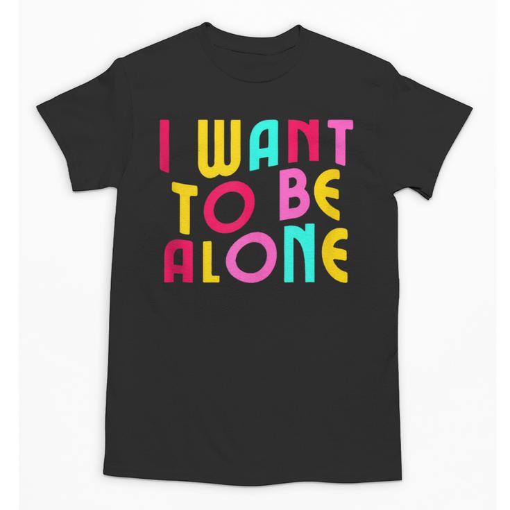 Introvert I Want To Be Alone Retro Wavy Unisex T-Shirt Introvert I Want To Be Alone Retro Wavy Unisex T-Shirt