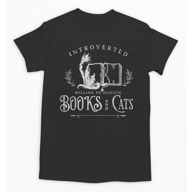 Introverted Willing To Discuss Cats And Books Unisex T-Shirt