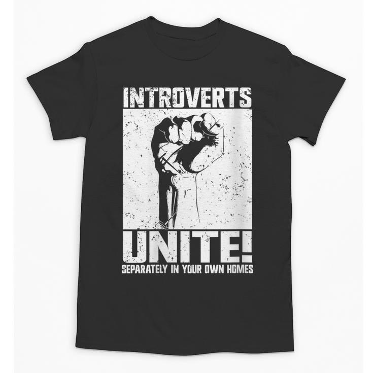 Introverts Unite Separately In Your Own Homes Introvert Unisex T-Shirt
