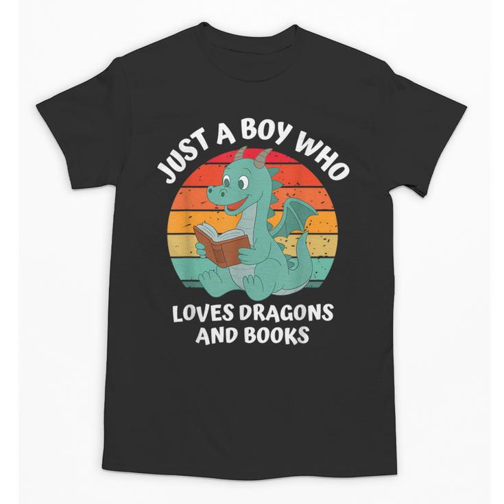 Just A Boy Who Loves Dragons And Books Kids Toddler Baby 5T Unisex T-Shirt