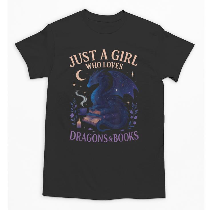Just a Girl Who Loves Dragons And Books Fantasy Unisex T-Shirt