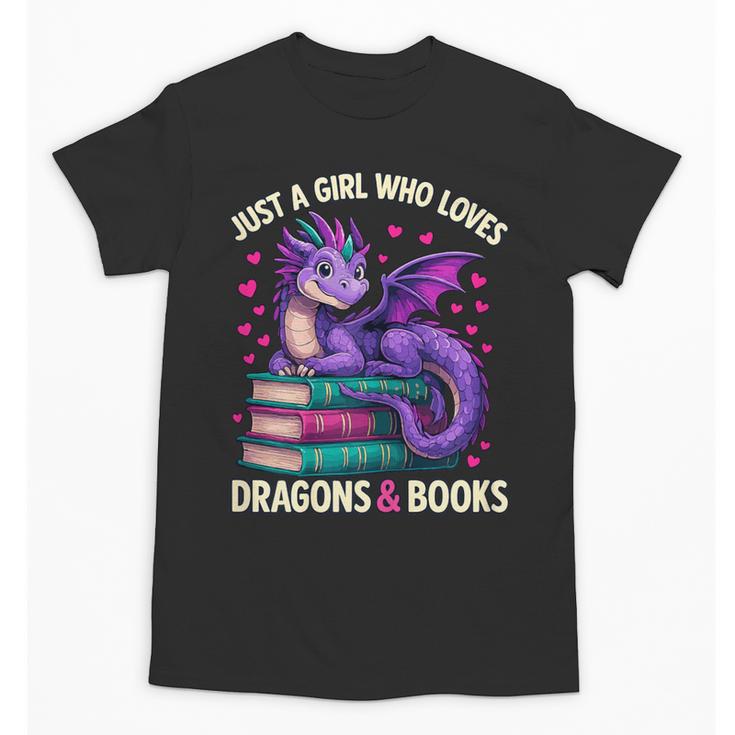 Just a Girl Who Loves Dragons And Books Reading Unisex T-Shirt