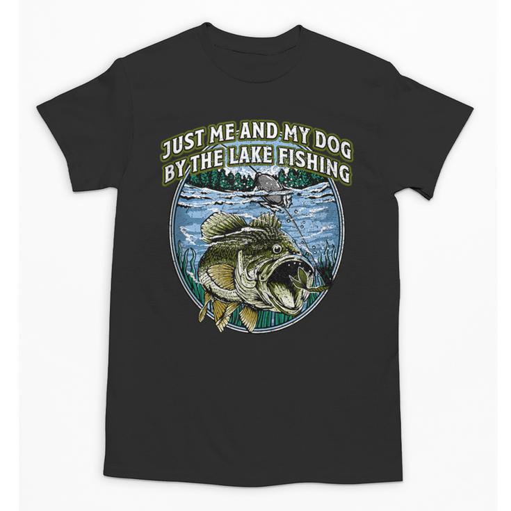 Just Let Me And My Dog By Lake Fishing Introvert Lifestyle Unisex T-Shirt