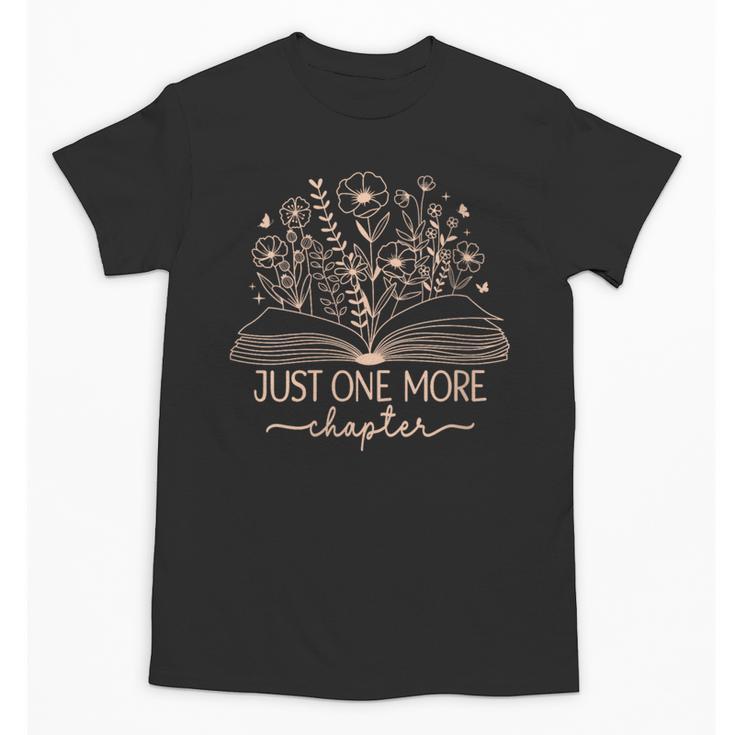 Just One More Chapter Bookish Book Reading Teal Beige Unisex T-Shirt