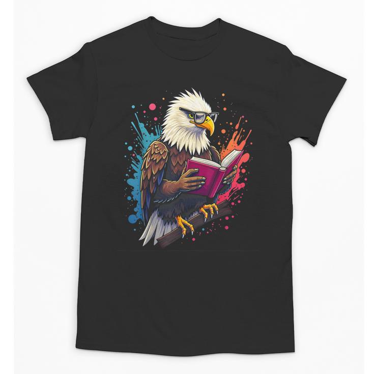 Kawaii Eagle Reads Book Reading Library Book Bookworm Unisex T-Shirt