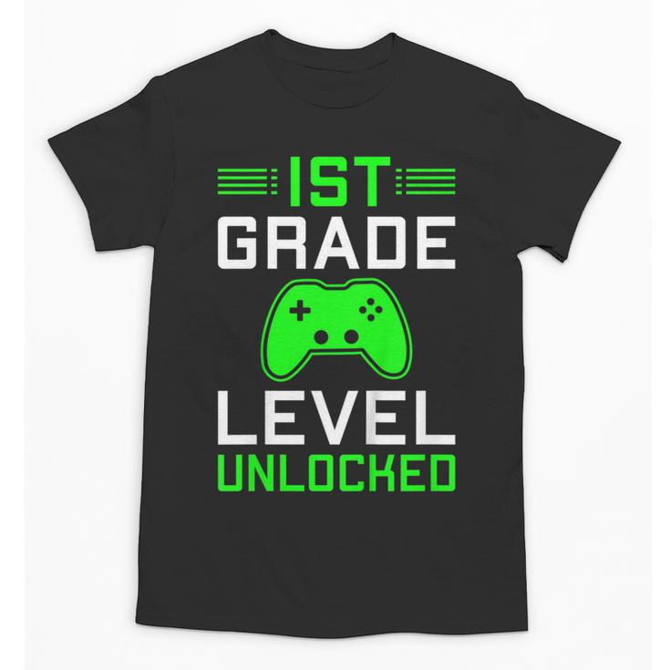 Kids 1st Grade Level Unlocked Back To School Gamer Graduation Unisex T-Shirt