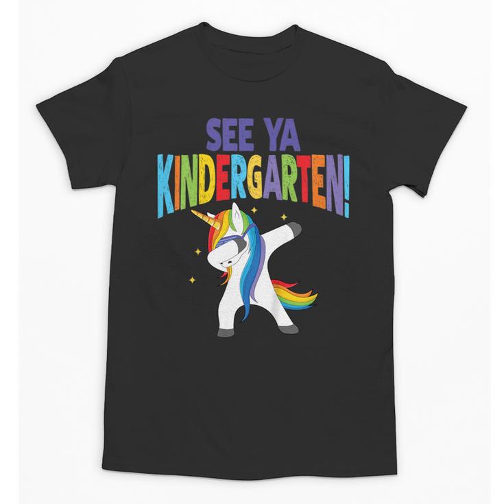 Kids Dabbing Unicorn Kindergarten Graduation See Ya Unisex T-Shirt